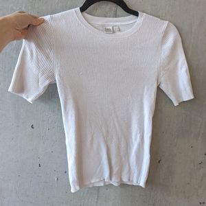 Twik white short sleeve crew neck knit top
